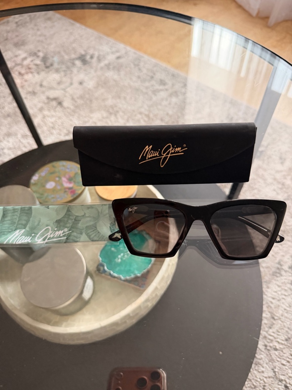 Maui Jim Black Cat-Eye Polarized Sunglasses